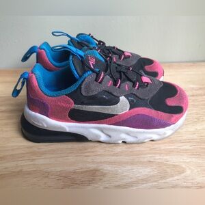 Nike Air Max 270 React Black Hyper Pink Vivid Purple (TD) Size: US 8C EUR 25